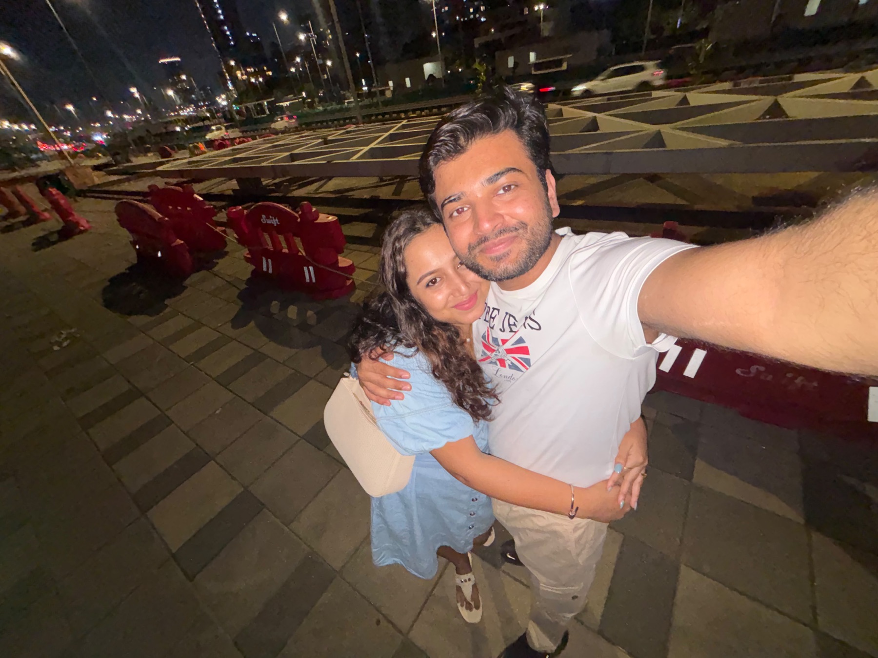 Us together on a night out