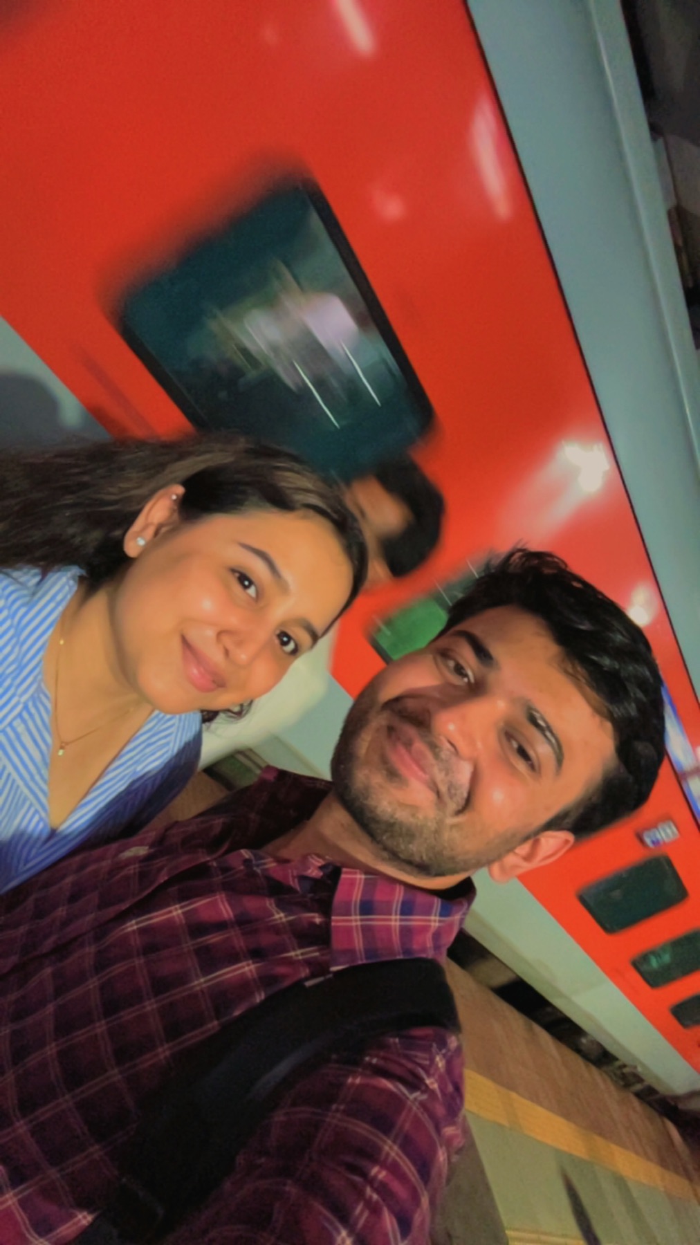 Us together at the station